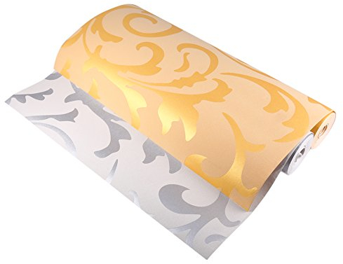 Ejoyous Tapete Gold Selbstklebende, Vliestapete Wandbild Tapeten 3-dimensionale optische Wallpaper für Wohnzimmer Schlafzimmer Arbeitszimmer Kinderzimmer Küche Flur 10 m x 0,53 m