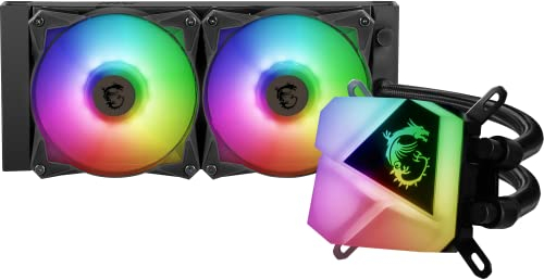 MSI MAG CoreLiquid C240 - AIO ARGB CPU Liquid Cooler - 240mm Radiator - LGA 1700 Ready - Dual 120mm ARGB PWM Fans