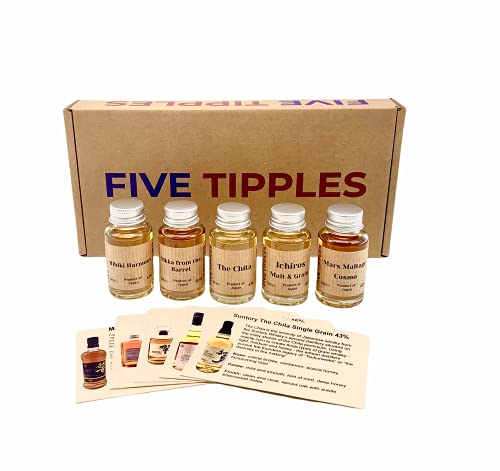 Five Tipples - Japanese Whisky Tasting Collection Gift Set B | Hibiki Harmony | Nikka Barrel | Chita | Ichiro | Mars Moltage Cosmo