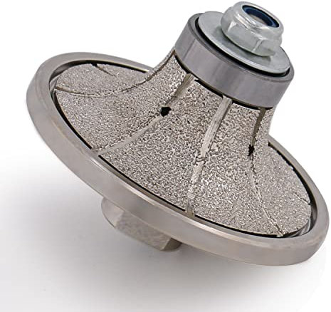 Z-LION Diamond Profiler Wheel Diamond Router Bit Half Bullnose Vacuum Brazed for Concrete Granite Marble Stone M14 Thread (B25)