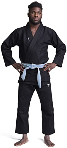 IPPONGEAR BJJ Brazilian Jiu Jitsu Einsteiger Anzug inkl weißem Gürtel [Pearl-Weave Material I 350gr/m² Stoffdichte I Reißfest]