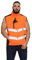 MALAIKA HI Vis Viz Body Warmer Visibility Fleece Polyester Waterproof Gilet Waistcoat (L, Orange-Navy)