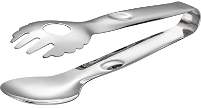 APS Pinza per insalata TIDLOS, lunghezza totale: 22 cm, in acciaio inox lucidato a specchio, intagliato su un lato, dimensioni pala: 5 x 2 cm