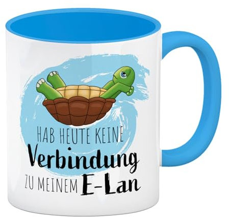 speecheese Hab heute keine Verbindung zu meinem E-Lan Schildkröte Kaffeebecher Hellblau