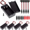 Xiatiaosann 5PCS 9v Battery Holder, 9 Volt Battery Holder with Switch, 9v Battery Case with ON/OFF Switch Lead Wires, with 9V Battery Snap Connector for Arduino RC LED Strips