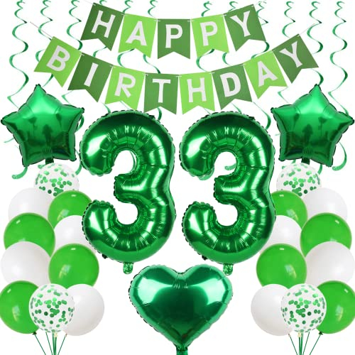 33 Luftballon 33. Geburtstag Männer Frauen Grün 33 Jahre Geburtstag Mann Deko 33. Geburtstag Deko Grün Ballons 33 Geburtstag Mann Frau Deko Grün 33 Jahre Dekoration Party 33 Geburtstag Luftballons
