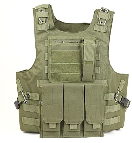Chaleco táctico PLATE CARRIER OD | Porta placas balisticas | Tactical Gear 911 | 600D Polyester Oxford | Color (OD) TS-02