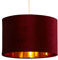 Wine Red Velvet & Gold Inner Modern Easy Fit Round Drum Pendant Shade | 30cm Diameter (12 Inch) | None Electric Shade | Ideal for Pendants & Table Lamps | Fits All Lampholder Types E14 E27 B15 B22