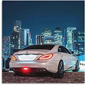 JUNNA Sportauto-Poster für AMG CLS 63 Rennwagen, dekoratives Gemälde, Leinwand, Wand- und Kunstbild, Familien-Schlafzimmer, Dekoration, 70 x 70 cm