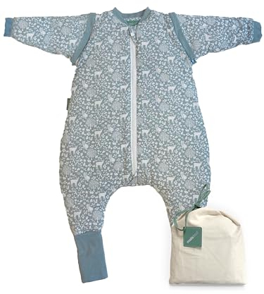 molis&co. Baby-schlafsack mit Füßen, abnehmbare Ärmel und Socken. 2.5 TOG. Ideal für die Übergangszeit und den Winter. 100% Baumwolle (OEKO-TEX 100). (Woodland, 80 cm (2 Jahre))