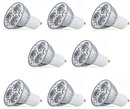Mengjay 8 Stück GU10 3W LED Lampe 3x 1W AC 85-265V Kaltweiß 6000K 240LM