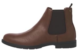 JACK & JONES Herren JFWFENCHURCH PU Chelsea Boot Chelseaboots, Cognac, 44 EU