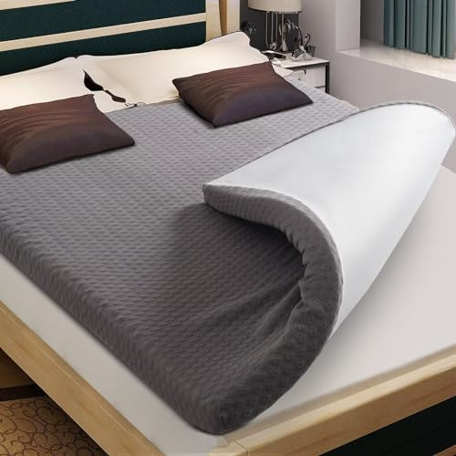 DUANDUAN Matratzen Topper 80 x 200 cm H3/H2 Gelschaum Matratzentopper 80x200,Oeko-Tex® Certified,4D Fabric Removable&Washable,Mattress Topper Boxspringbett 80x200,7.5 cm Height(Dunkelgrau)