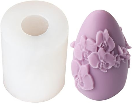 Ostereier Silikonformen Gießformen, 3D Ostern Blume Eier Seifenform Kerzenformen zum Gießen, Ostern Ei Backform, Kreative Silikonform für Gips, Sojawachs Kerzen, Handwerk (Phalaenopsis orchidee)