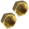 Duraplast UK 15mm Fitting Blanking Cap 1/2 Female Thread - Pack of 2 | Compression Plumbing Fittings | Hex Brass Blanking Nut Caps | Blanking Stop Cap 1/2 inch | Brass Fitting Caps | Pipe Fitting Cap