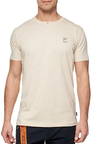 Indicode Herren INAnsel T-Shirt aus 100% Baumwolle | Herrenshirt Sommershirt Männer Fog, XXL