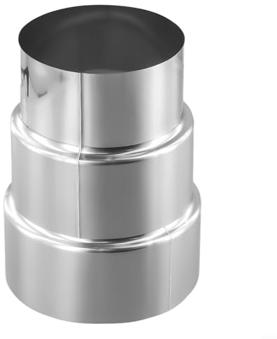Reduzierstück für Kaminabzug, Edelstahl-Rohradapter, Rohrverbinder (Ø 100 mm/Ø70 mm)