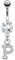 beyoutifulthings Bauch-nabelpiercing Buchstaben-Anhänger P Silber Clear Nabel-Piercing Chirurgenstahl Bananabell Stab-länge 10-mm