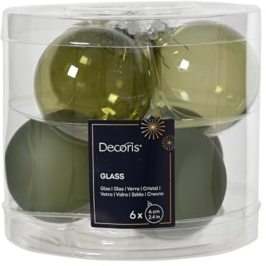Weihnachtskugel Glas 6cm x 6 Stück - matt & glänzend transparent - Christbaumkugeln Weihnachtsbaumkugeln für Weihnachtsbaum zu Weihnachten - Christbaumschmuck & Weihnachtsbaumschmuck - Rosmarin