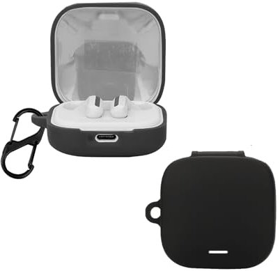 KZIOACSH Silicone Case for Redmi Buds 6 Active, Ultra Slim Anti-Scratch Anti-Lost Protective Earbuds Case Lightweight Washable Sumdge-Proof Earphone Skin Cover with Carabiner, Black