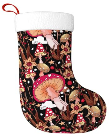 EHXEYC Boho Mushroom Christmas Stockings Ornaments Candy Bags for Family Holiday Party Christmas Tree Decorations
