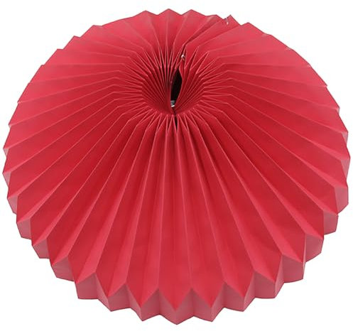 BAKAJI Copribase Albero di Natale in Carta Diametro 90 cm, Decorazione Collare Copri Base Natalizio, Addobbi Natalizi Design Moderno, Gonna Natalizia per Alberi (Rosso)