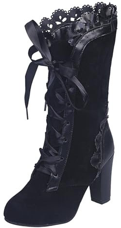 EJIMUQO Idee Regalo Natale 2024 Donna Stivali Donna Marroni Bassi Stivali Moto Donna Goretex Stivaletto Donna Basso Borchie Stivali Bassi Donna Punta Rotonda Stivali Alti Con Tacco Bordeaux