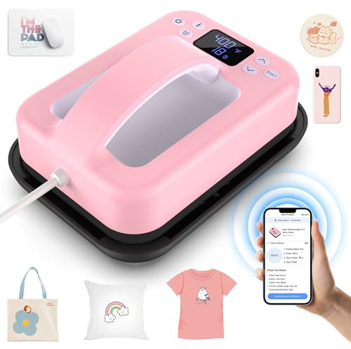 AKEYDIY 5586_B_EU - Prensa de transferencia inteligente, rosa, 12,7 x 17,8 cm