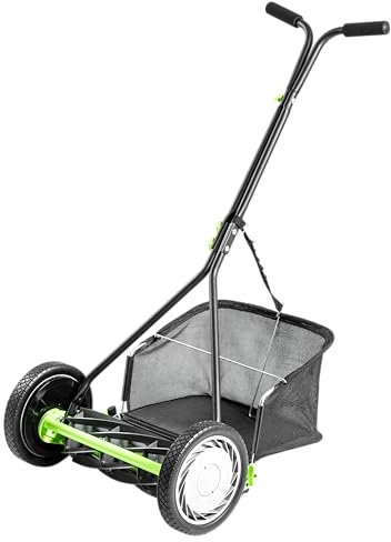 Earthwise Spindelmäher 916-16EWG - 16 mit Fangkorb mit 9 Messern, Schwarz