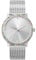 Crystal Blue Damen Armbanduhr Silber Edelstahl Milanaise Mesh Armband wasserdicht Pastell Zirkonia 22290
