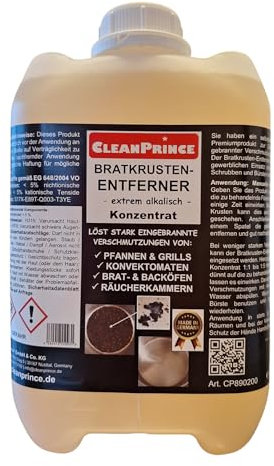 Frying Crust Remover, Concentrate, 5 Litres, Extremely Alkaline, Removes Strongly Burnt On Dirt in Pan, Grill, Roasting and Oven