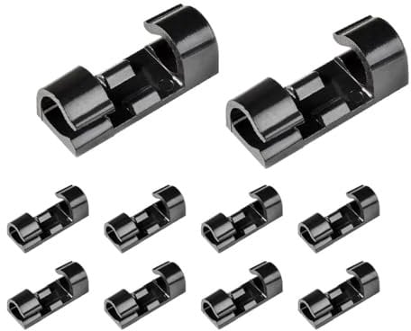 40 Pack Cable Clips Car Dash-Cam PC Wire Management Home Office Adhesive Cable Organizer, No Drilling & No Screw(Black)