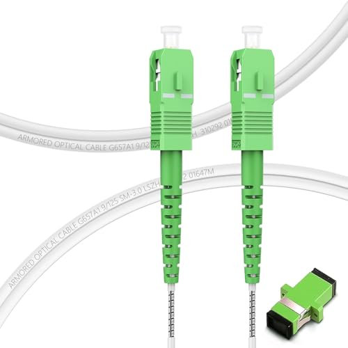 FLYPROFiber 7m Câble à Fibre Optique en Acier Blindé SC à SC (Orange SFR Bouygues)- Rallonge/Jarretiere Simplex Monomode