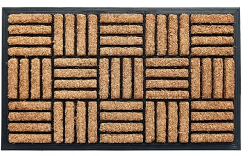 Pro Home Door Mat 45x75cm – Non-Slip Coir Door Mats with Durable Rubber Base – Tough Door Mats Outdoor for Rain, Mud, and Daily Foot Traffic at Entryway, Garden or Back Door (Pack of 1)