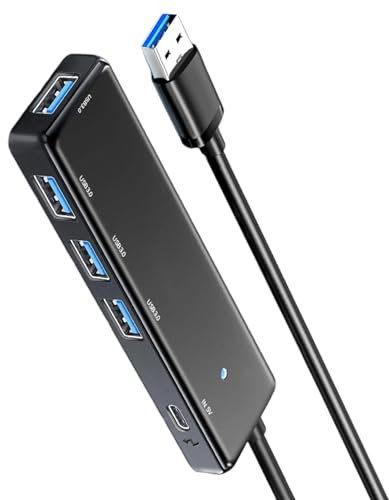 ZEPFJHE USB3.0 Adapter 4 Port 5Gbps Splitter TypeC Power Port For Laptop 3D Printer Camera Multiple Systems