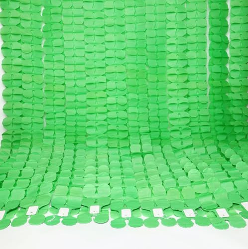 12 Pack Paper Streamers - 10ft (3m) Crepe Garland for Valentine's Day, Wedding & Party Decor (Grass Green)