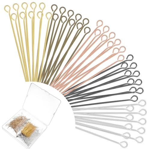 600 Stück Ösenstifte Für Schmuckherstellung, Metall Kettelstifte Kopf Pins, 5cm/2in Nietstifte, Diy Farben Kopfstifte Für Armbänder, Halsketten, Ohrringe Reparatur