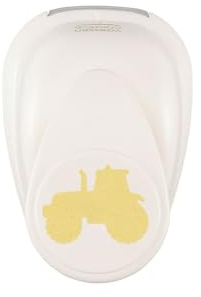 Vaessen Creative Motivstanzer Traktor von 2,3 x 1,8 cm - Scrapbook Zubehör zum Basteln - Stanzer für Kartengestaltung, Scrapbooking und Journaling, Weiß-Gold