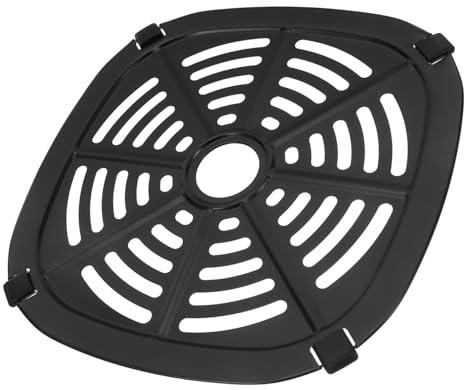 Heißluftfritteusen Tablett 17x17x0,3cm aus Kohlenstoffstahl Schwarz | Antihafte Oberfläche, Spülmaschinengeeignet, für Pommes und Grillfleisch, Passendes Zubehör für Air Fryer