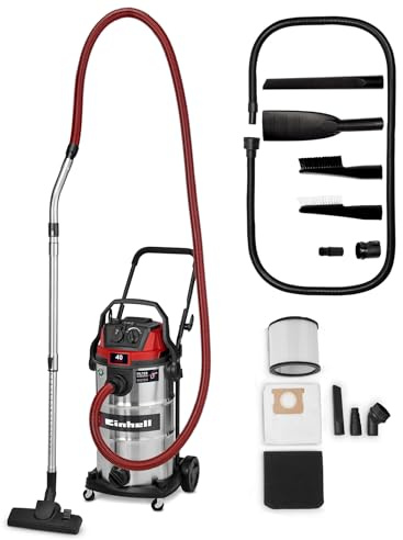 Einhell Nass-Trockensauger TE-VC 4090 SACL (1150 W, 225 mbar Saugleistung, 40 L Behälter, Staubschutzklasse L, HEPA-Filter, Filterreinigung, Automatiksteckdose, inkl. Zubehör)