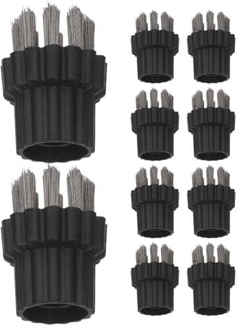 VILLCASE 10pcs Steam Cleaner Brush Heads with M8 Steel Wire Bristles Replacement Scrubbing Nozzle for Steam Mop Floor Cleaning for Home and Carpet Cleaning
