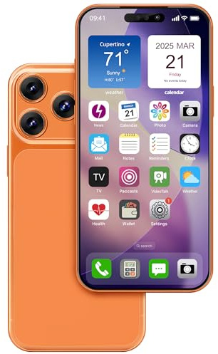 FufoneUS Anzeige gefälschte Spielzeug Telefon Handy Metallic-Modell Nicht funktionierende Replik 1:1 Telefon für Phone 17 Pro Max gefälschte Spielzeug Handy, 17 Promax Orange Farbbildschirm