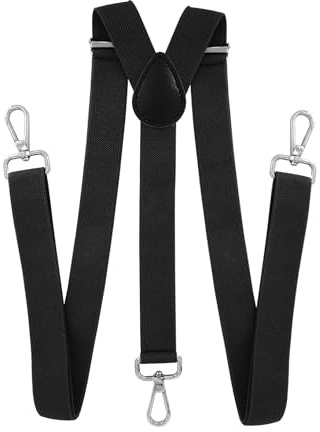axy Herren Hosenträger mit 3 robusten Karabiner Verschluss 2,5 cm breit Y-Form stufenlos verstellbar