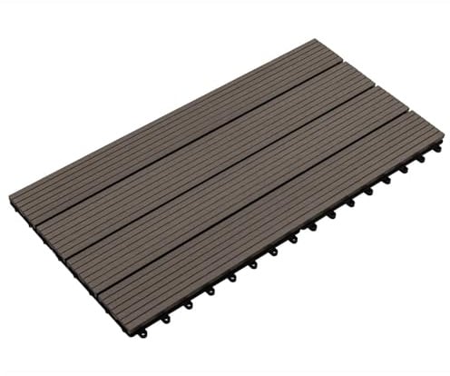 vidaXL Terrassenfliese 6 pcs Dunkelbraun 60 x 30 cm WPC, Moderne rechteckige Deckfläche, langlebige WPC-Fliesen für drinnen und draußen, einfache Montage für Garten decking