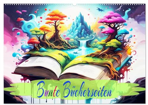 Bunte Bücherseiten (Wandkalender 2026 DIN A2 quer), CALVENDO Monatskalender: Ein ganzes Jahr farbenfrohe Natur. (CALVENDO Natur)