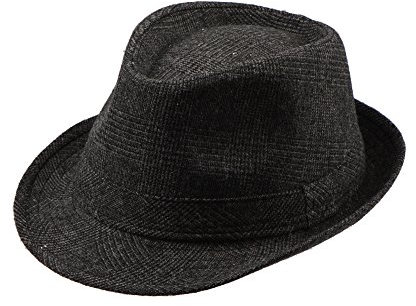 Miuno® Unisex Trilby Hut Herren Damen Partyhut Stroh Fedora Hut H51089 (Schwarz)
