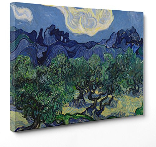 Bild auf Leinwand, gerahmt, fertig zum Aufhängen, Van Gogh, The Olive Trees, Olivenbäume, 30 x 40 cm, ohne Rahmen