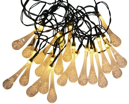 Näve Leuchten 5209826 LED Solar Lichterkette Tropfen, Schwarz, 685 x 3 x 8 cm