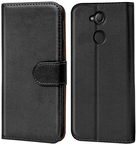 Verco Handyhülle für Sony XA2 Hülle, Schutzhülle für Sony Xperia XA2 Tasche PU Leder Flip Case Brieftasche - Schwarz