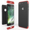 NALIA 360 Grad Handyhülle kompatibel mit iPhone 7 Plus, Full-Cover & Glas vorne hinten Hülle Doppel-Schutz Dünn Ganzkörper Hard-Case Etui Handy-Tasche Bumper & Displayschutz, Farbe:Rot Schwarz